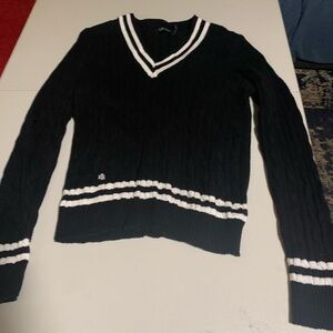 Ralph Lauren Black and White Striped Sweater